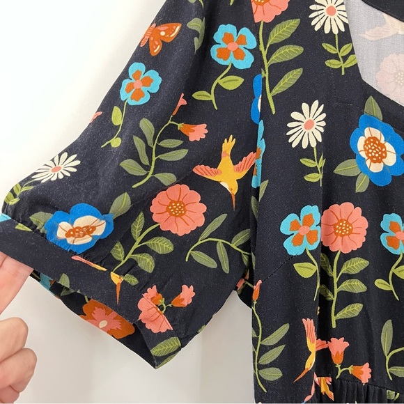 Princess Highway 16 Modcloth Midi Dress Visited By Hummingbirds - Picture 6 of 16